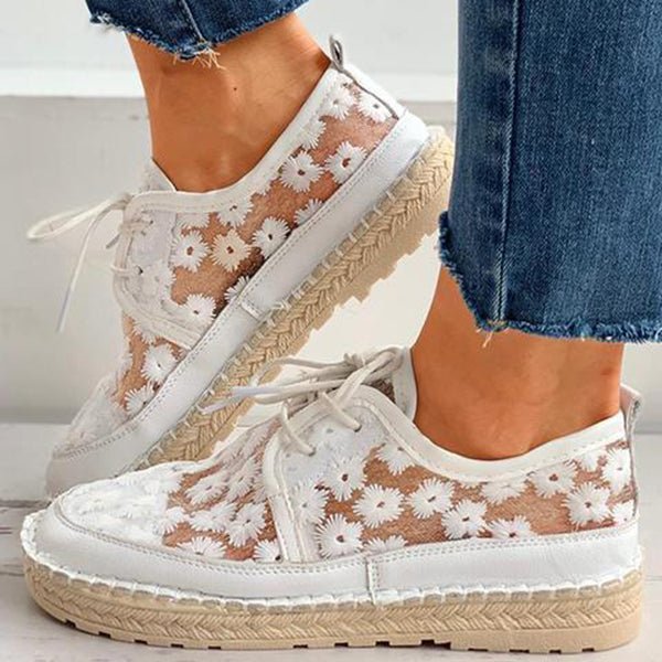 Ortopædiske sneakers med blomsterprint og fuld støtte
