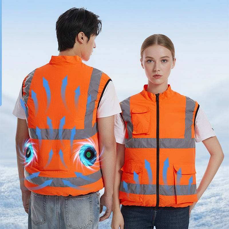 Kølevest med Ventilatorer & Refleksstriber