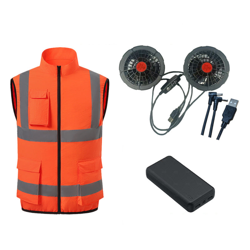 Kølevest med Ventilatorer & Refleksstriber