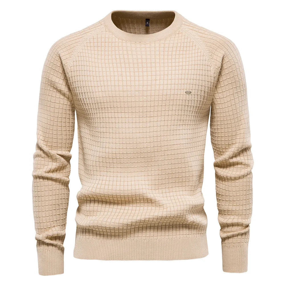 Bellivaro | Herre Tekstureret Striktrøje | Slim Fit Varm Vinterpullover