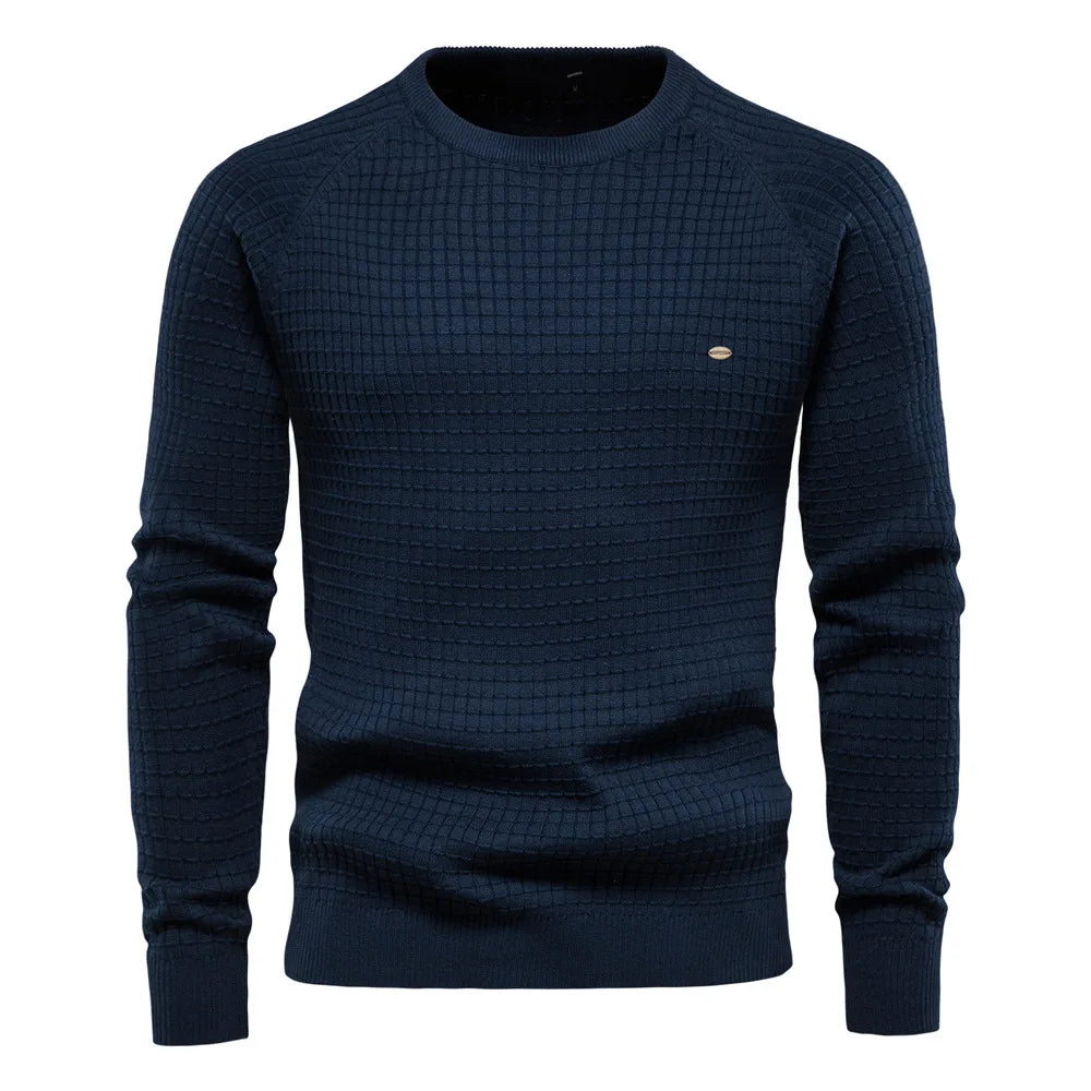 Bellivaro | Herre Tekstureret Striktrøje | Slim Fit Varm Vinterpullover