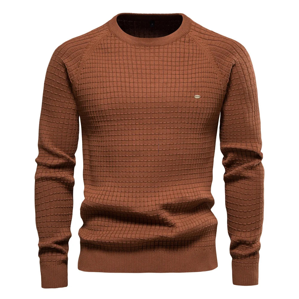 Bellivaro | Herre Tekstureret Striktrøje | Slim Fit Varm Vinterpullover