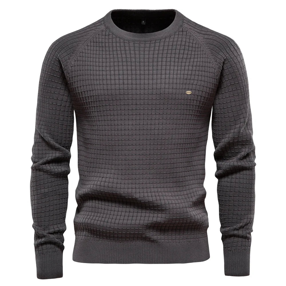 Bellivaro | Herre Tekstureret Striktrøje | Slim Fit Varm Vinterpullover