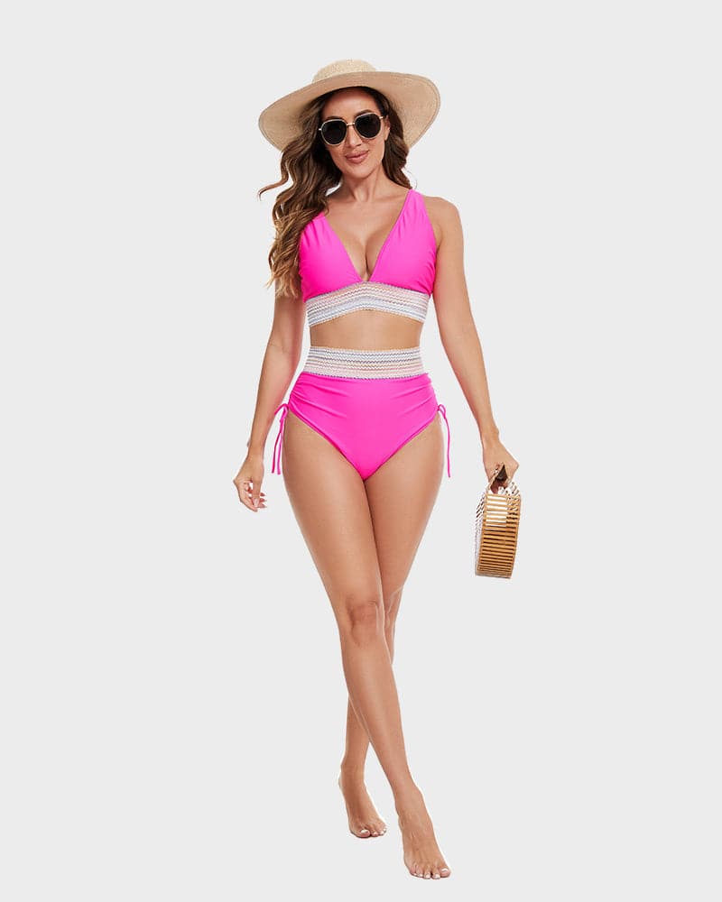 Corrigerende Bikini met Hoge Taille en Haltertop