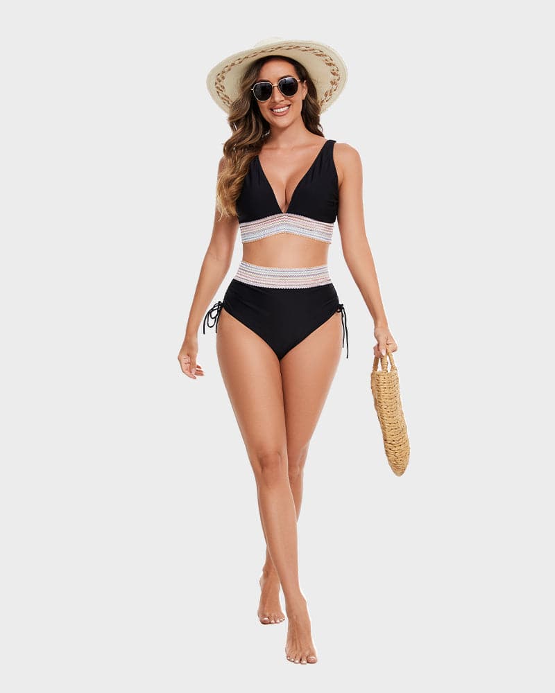 Corrigerende Bikini met Hoge Taille en Haltertop