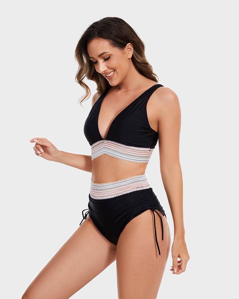 Corrigerende Bikini met Hoge Taille en Haltertop
