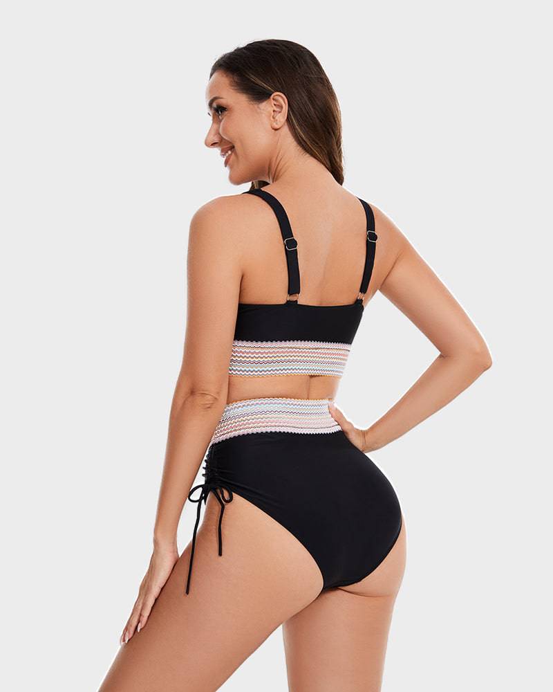 Corrigerende Bikini met Hoge Taille en Haltertop