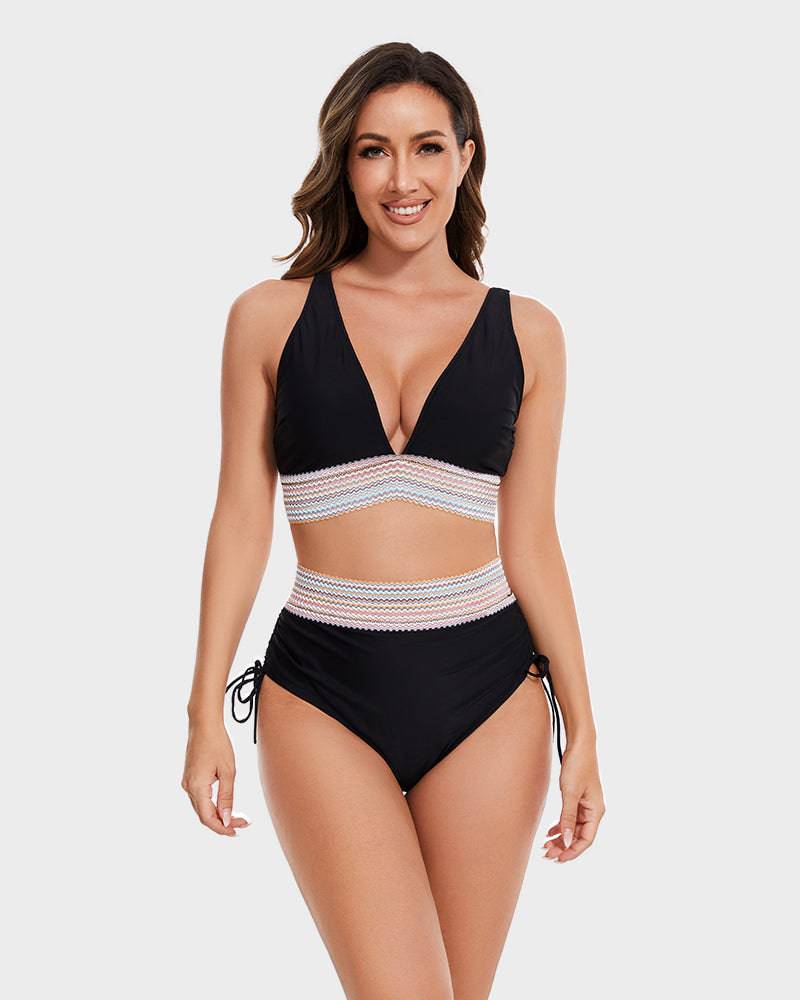 Corrigerende Bikini met Hoge Taille en Haltertop