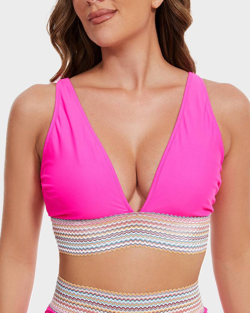 Corrigerende Bikini met Hoge Taille en Haltertop