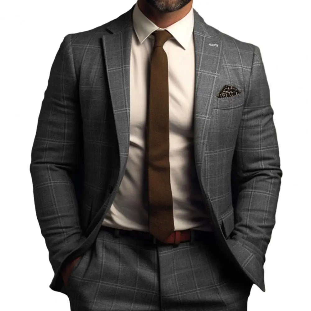 Bellivaro | Herre Blazer i Let Bomuldsblanding – Elegant Sommerstil med Ternet Design