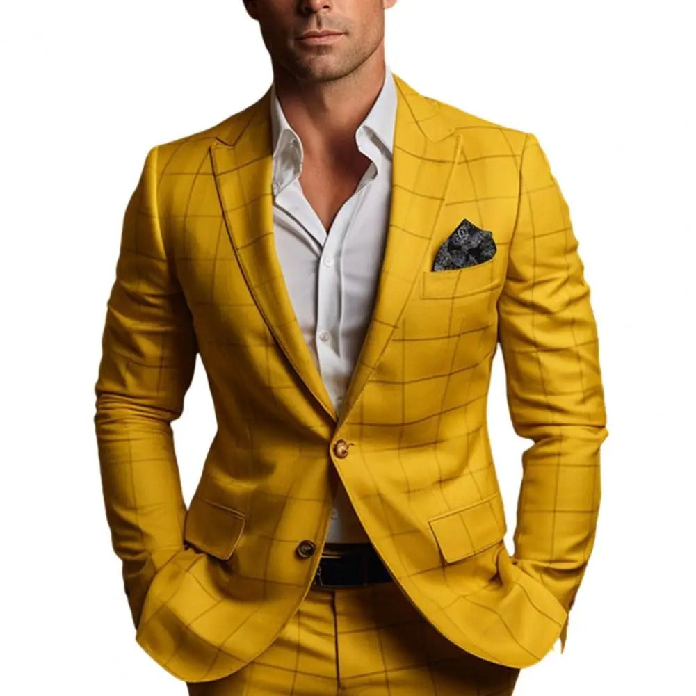 Bellivaro | Herre Blazer i Let Bomuldsblanding – Elegant Sommerstil med Ternet Design