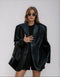 Chaqueta oversize elegante y moderna con efecto cuero para mujer