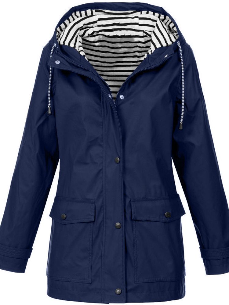NOUVEAU RICHE Damenjacke Wasserdicht Winddicht Für Outdoor Wandern Dunkelblau