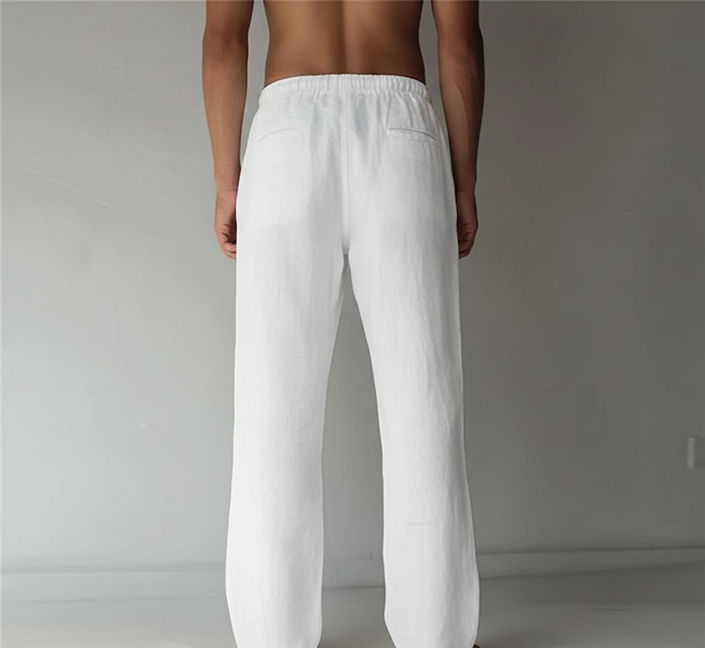 Bellivaro ανδρικό λινό παντελόνι με κορδόνι