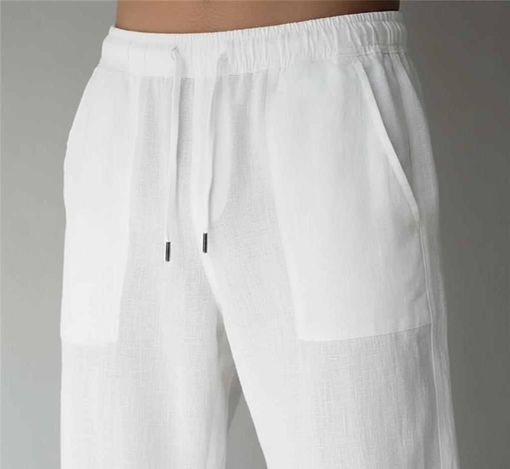 Bellivaro ανδρικό λινό παντελόνι με κορδόνι