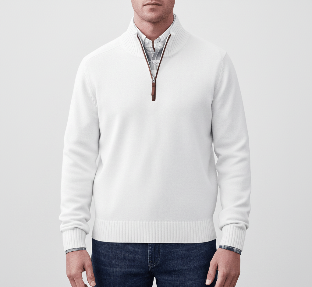 Bellivaro ανδρικό ημίκλειστο πλεκτό πουλόβερ από βαμβάκι