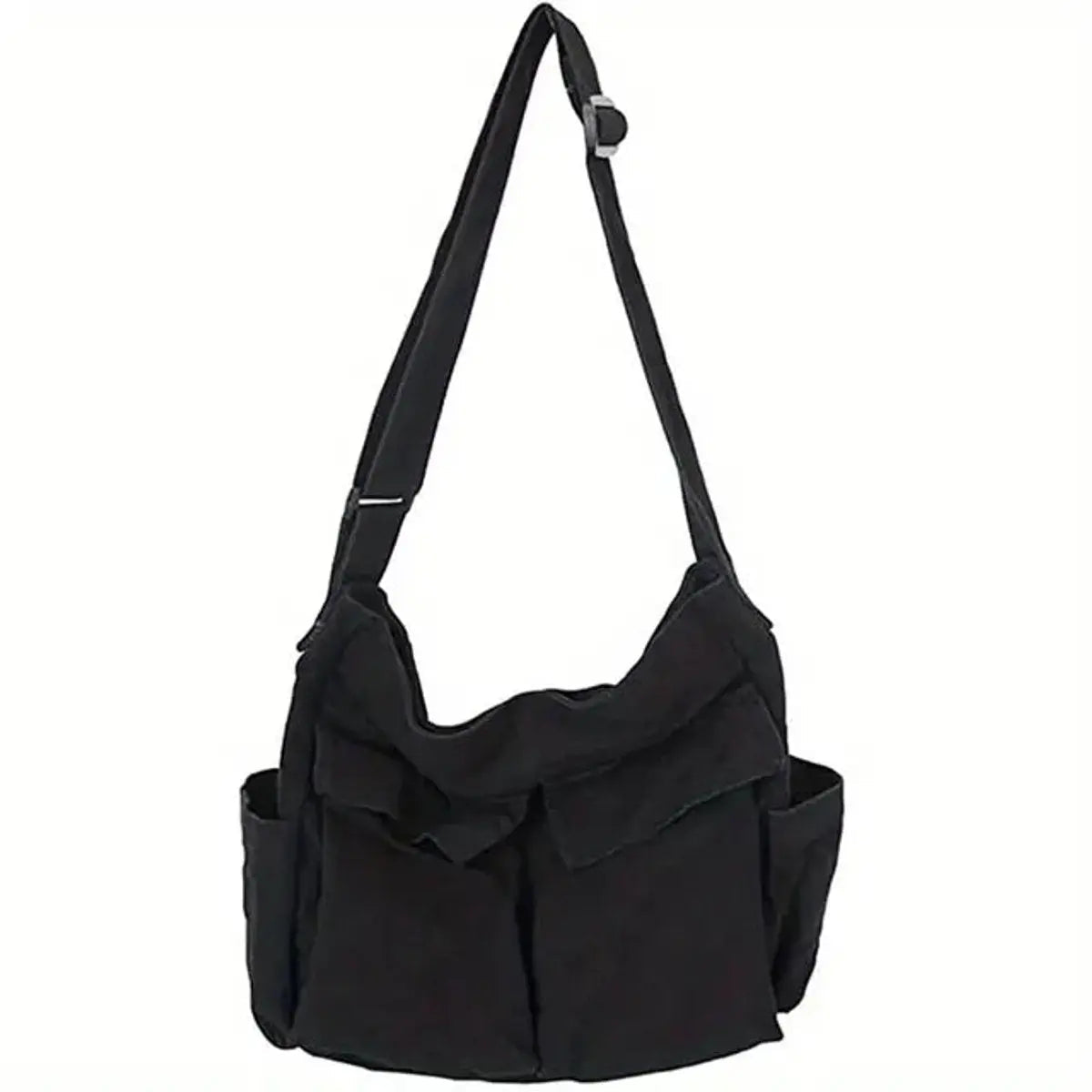 Dames Canvas Crossbody Taske med Flere Lommer