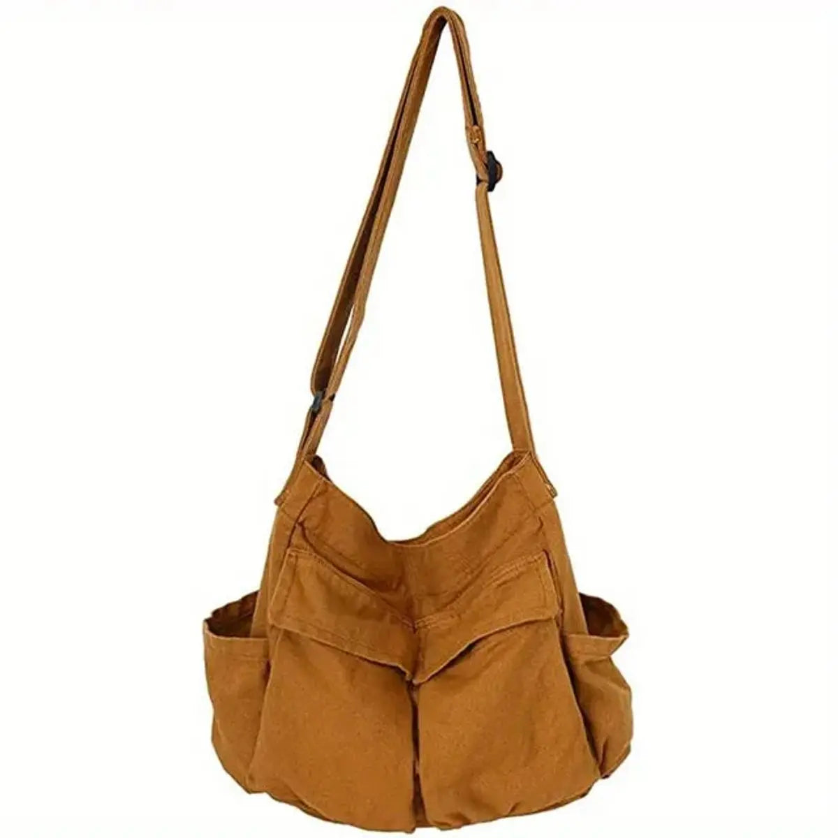 Dames Canvas Crossbody Taske med Flere Lommer